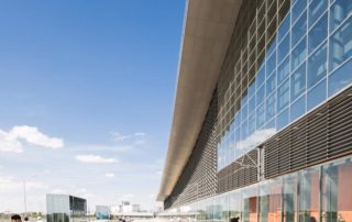 Astana Nurly Zhol station soffit construct of aluminum wall panels