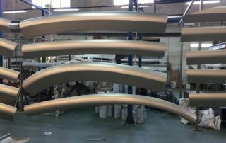Aluminum double curved cladding panels in factory for Astana EXPO sphere building project