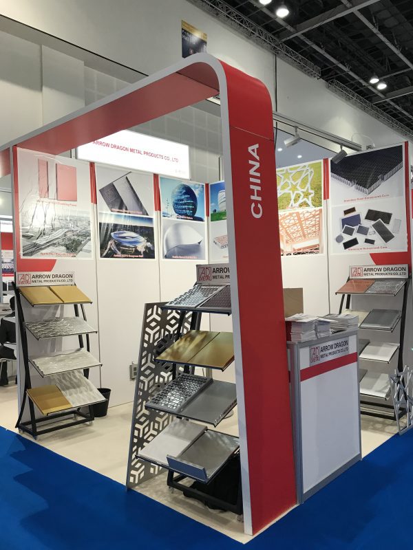 Aluminum facade panel sample in 2018 Dubai BIG 5 exhibition